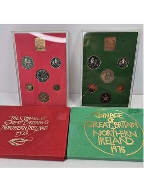 1973 1975 Great Britain Northern Ireland Proof Coin Sets Royal Mint Boxed Lot